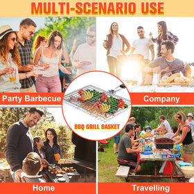 WHALERISE grill basket ideal for seafood and vegetables on outdoor grills.