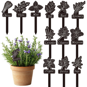 Whaline acrylic garden herb signs show 12 styles for organized planting.