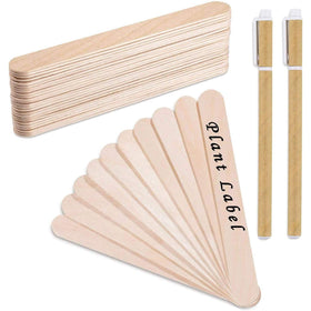 Whaline birch wood round-head plant label for garden marking, waterproof and durable.