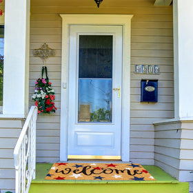 Whaline front door mat designed for durability and easy cleaning.