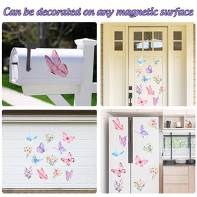 Whaline refrigerator magnet set with wildflower designs for kitchen decor.