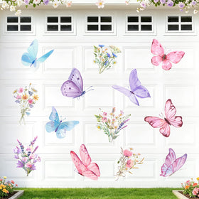 Whaline spring magnets with wildflowers for garage doors and party decor.