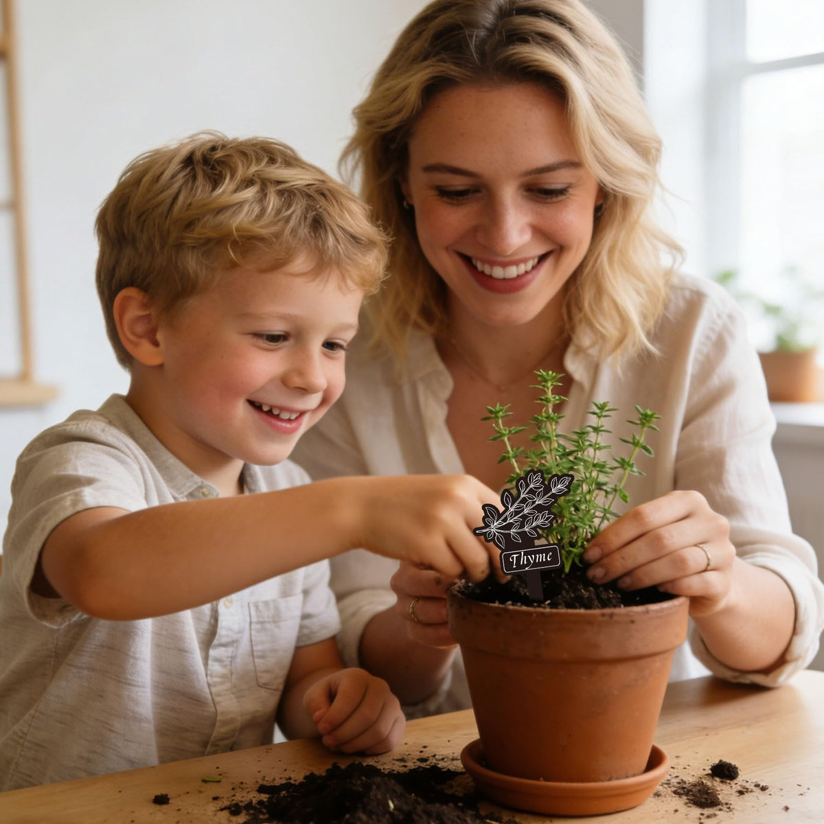 Whaline labels fit pots and seedlings for tidy garden organization.