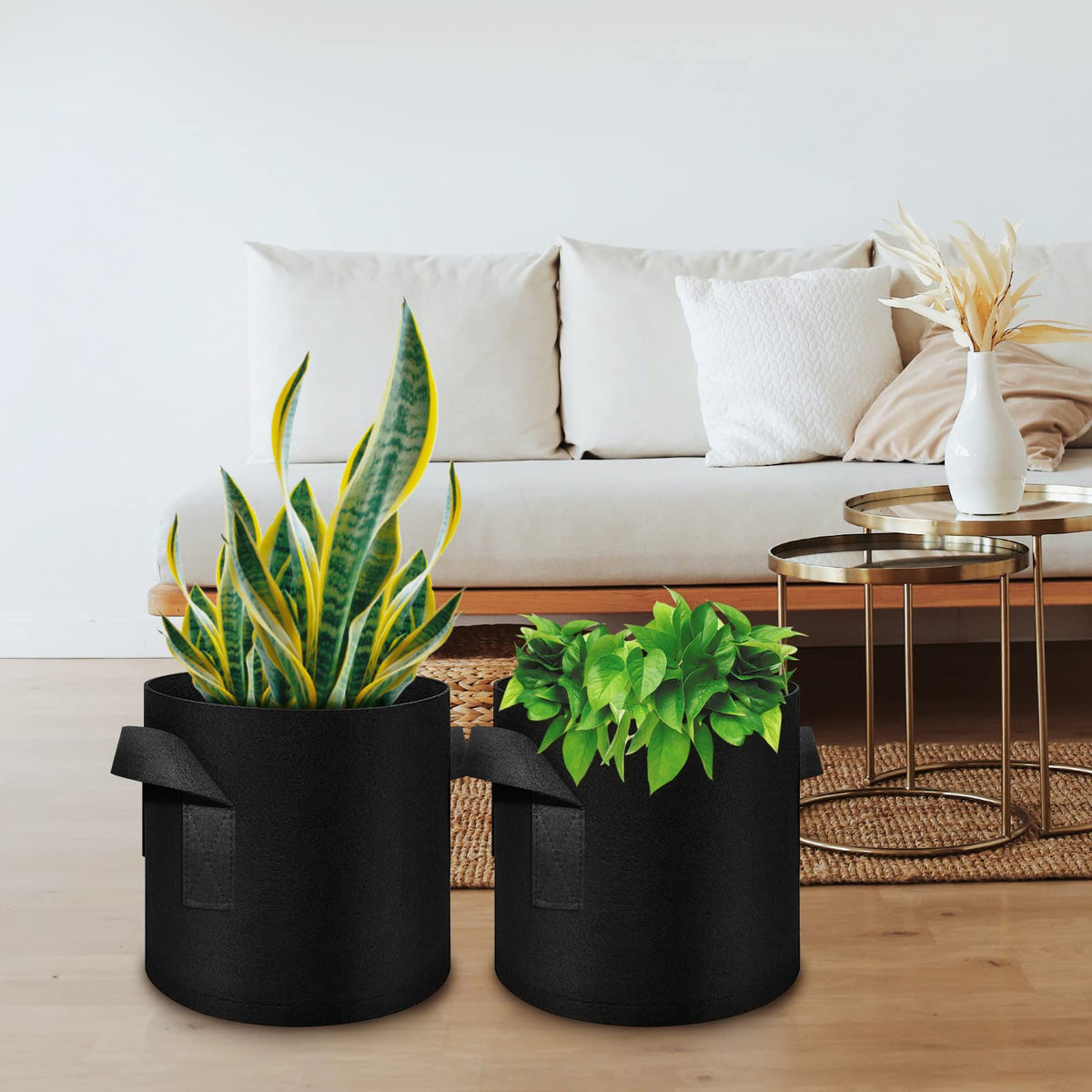 WHATWEARS black grow bags suitable for outdoor garden and balcony use