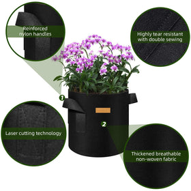 WHATWEARS grow bags with built-in handles for easy relocation