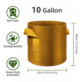 WHATWEARS thickened nonwoven fabric pots offer durable, non-toxic planters with airflow.