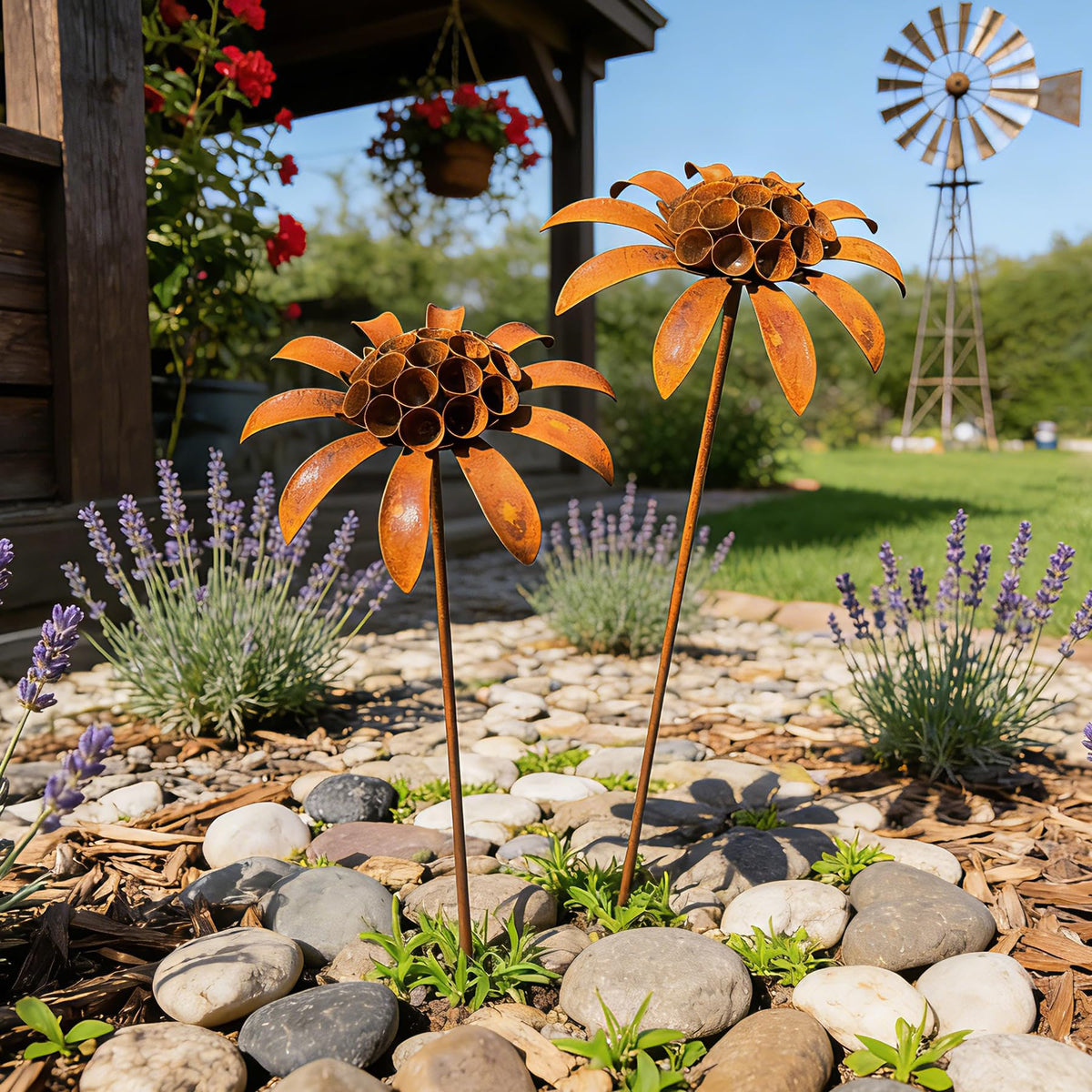 WHBIMGOOO garden stake flower bed decoration brightens spaces