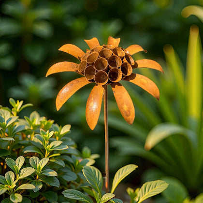 WHBIMGOOO outdoor metal flower stake for rustic garden charm and easy installation