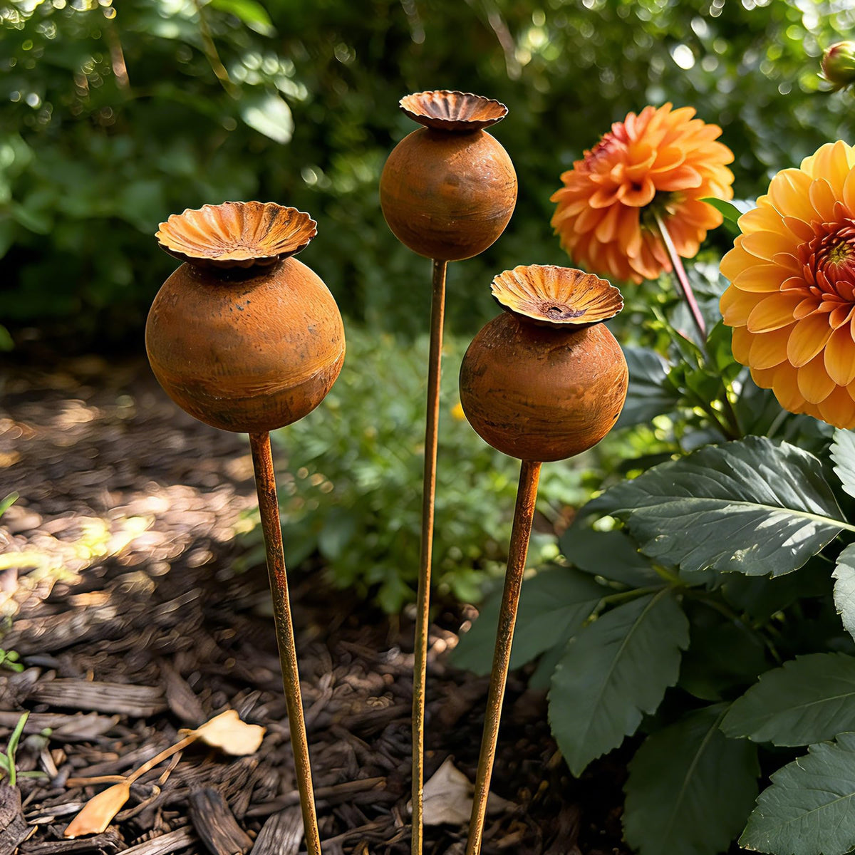 WHBIMGOOO metal flowers outside yard art for pathways and porches.
