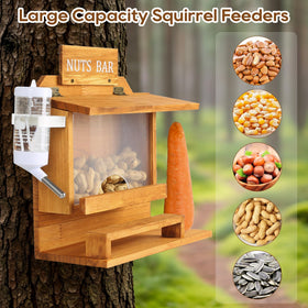 WHEARTED wooden feeder with transparent panel for easy viewing during feeding.