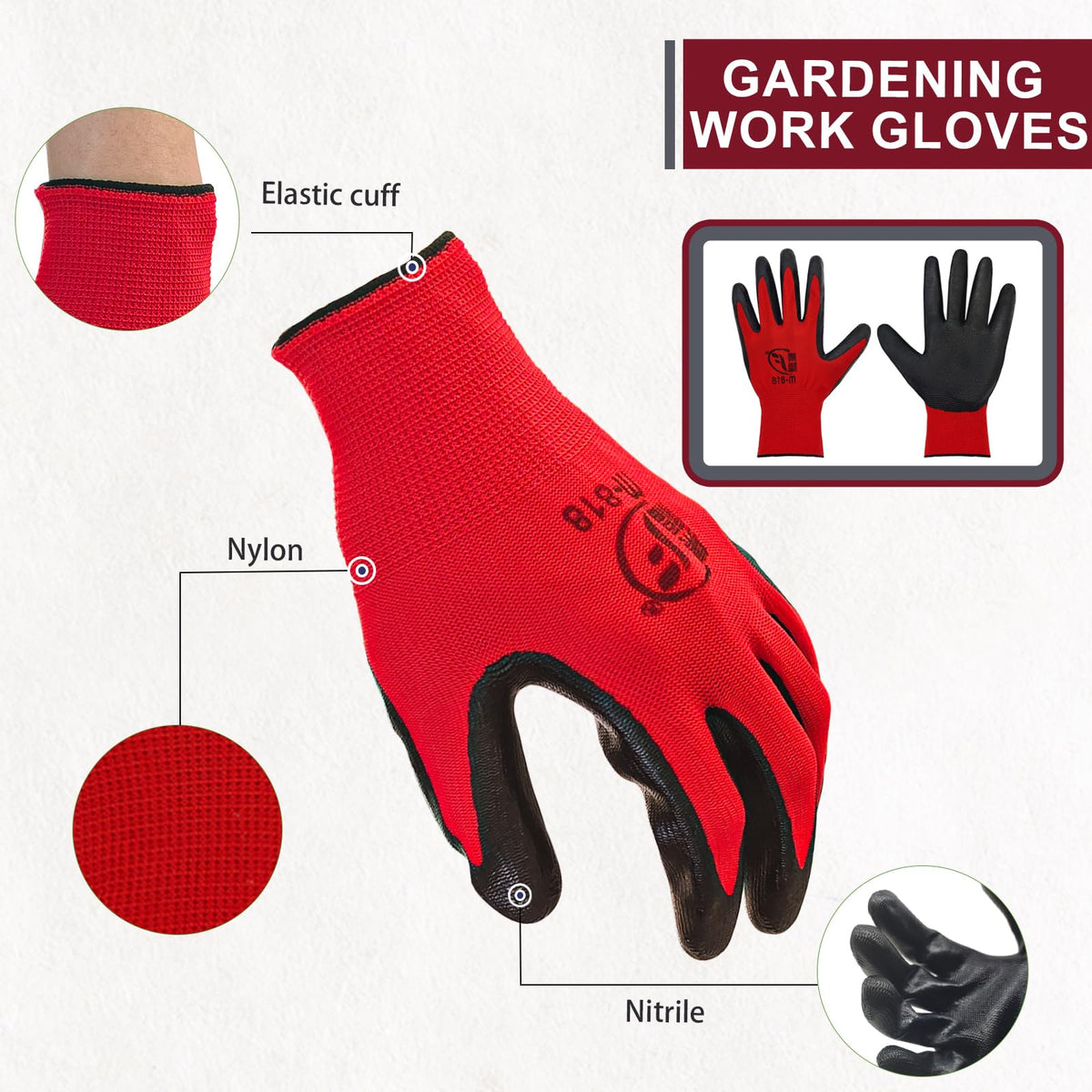 WHEATHUSK nitrile-coated palm highlights strong grip in all conditions.