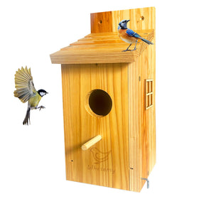 Whesamy Large Bird House outdoor cedar provides durable nesting shelter for backyard birds.