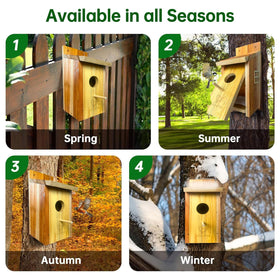 Whesamy Natural resin coating provides weather resistance for outdoor use.