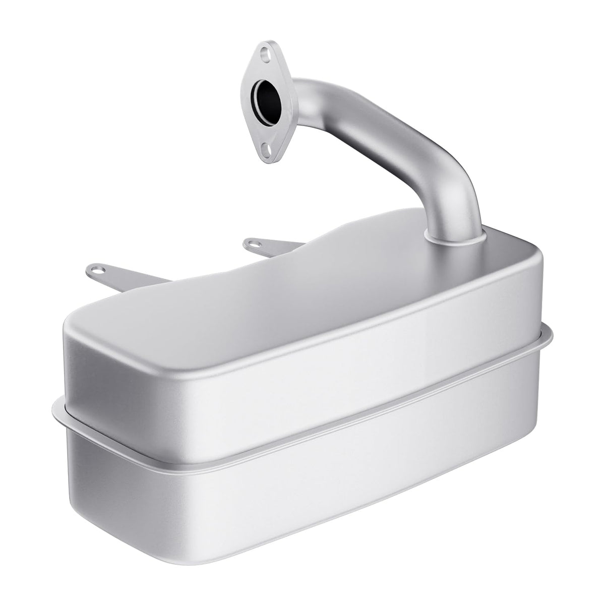 WHFZN exhaust muffler close-up highlighting rugged steel construction for lawn tractors