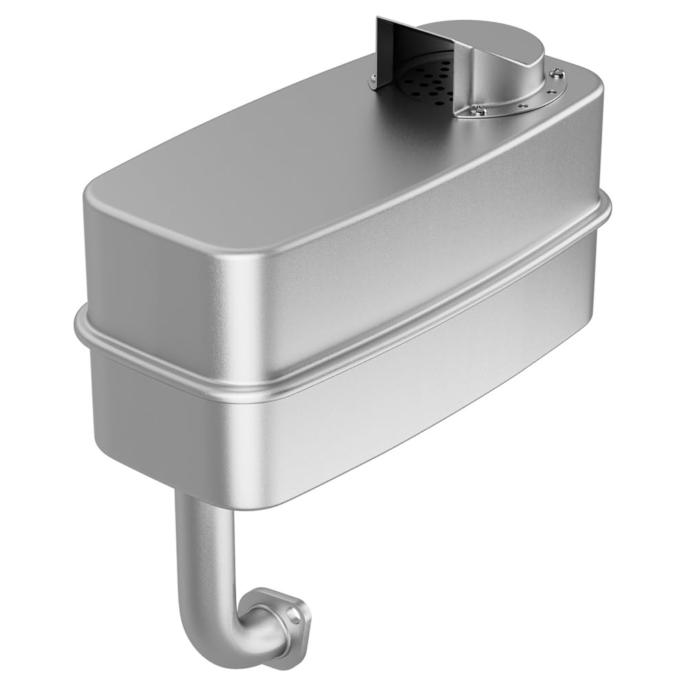 WHFZN muffler close-up shows durable finish and precise inlet/outlet