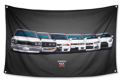 WHGJ GTR flag on flagpole, durable 3x5 ft outdoor display.