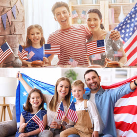 WHGJ sturdy wooden stick flags for outdoor ceremonies and displays