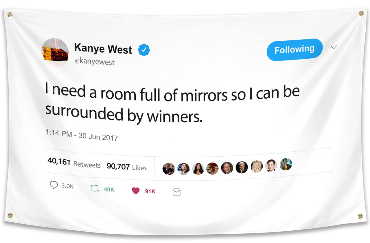 WHGJ Kanye flag 3x5ft on wall for bold dorm decor