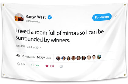 WHGJ Kanye flag 3x5ft on wall for bold dorm decor