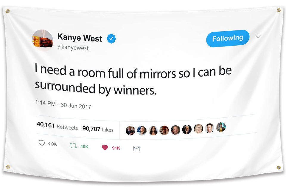 WHGJ Kanye flag 3x5ft on wall for bold dorm decor
