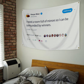 WHGJ Kanye flag with double stitched edges for lasting durability