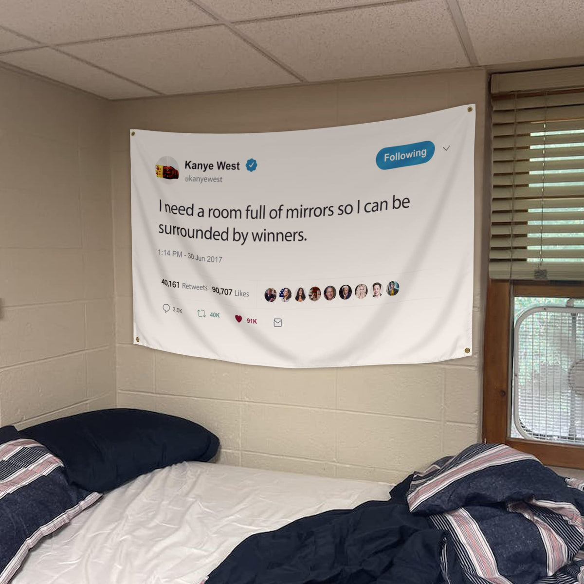 WHGJ Kanye flag durable polyester banner for long-lasting use