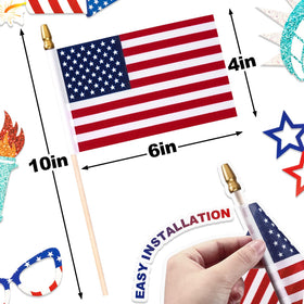 WHGJ spear-top mini flag on wooden stick ideal for parades