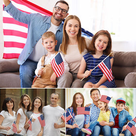 WHGJ 4x6 inch flags on sticks for offices, schools, and home celebrations