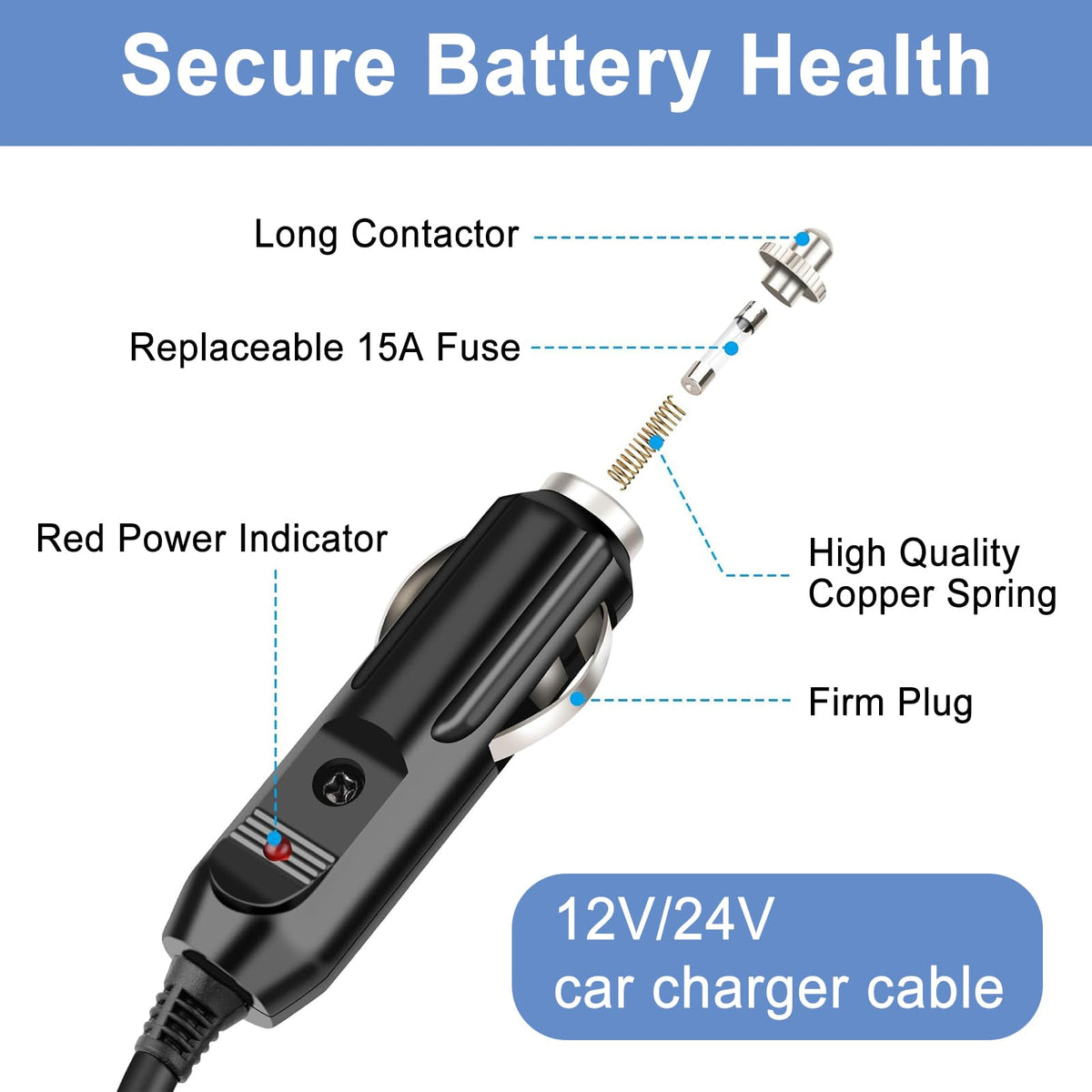 WHHZGYW xt60 car plug with display light for easy viewing.