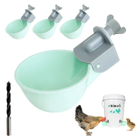 Whimsii chicken water cups balance water in a full bucket for spill-free hydration