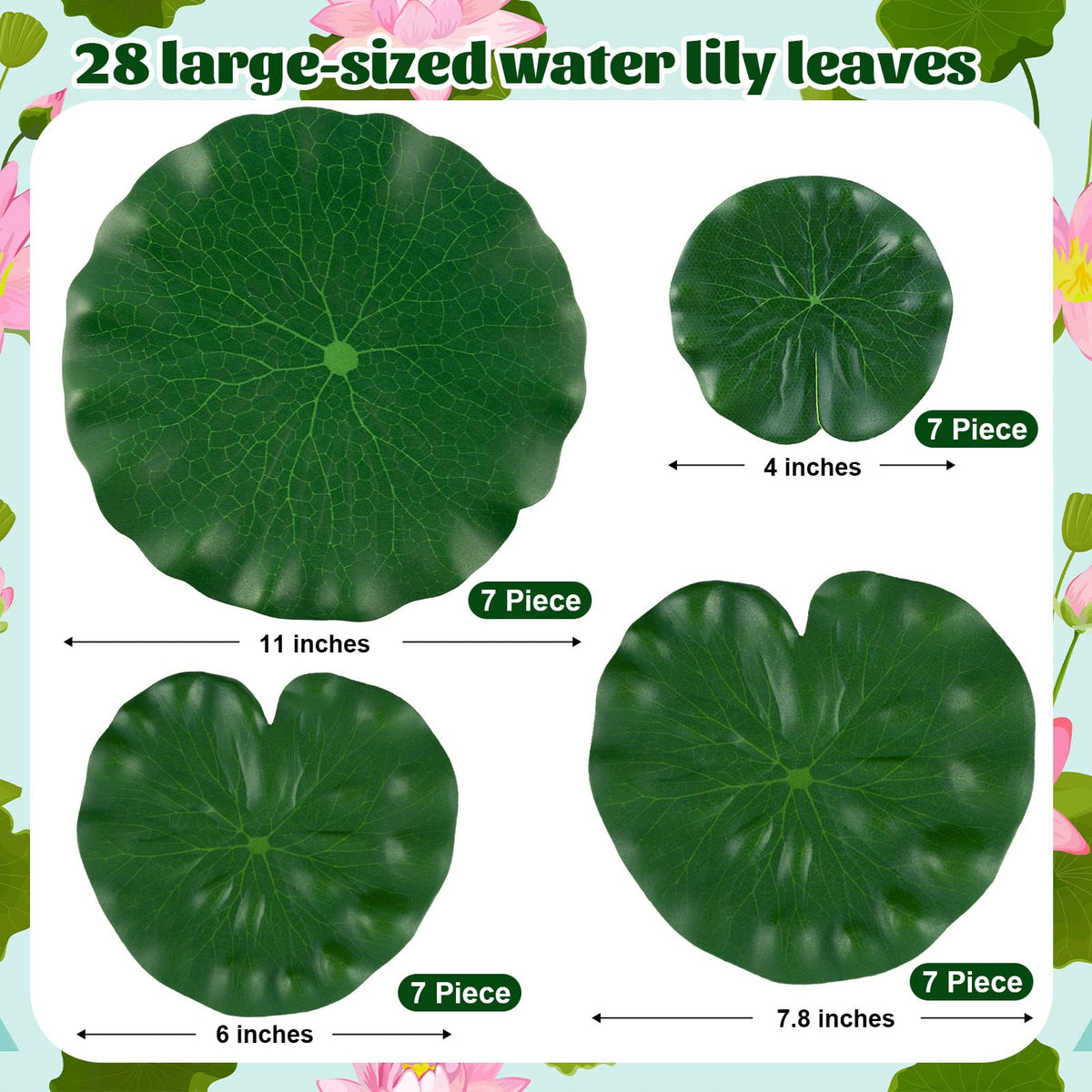WhistenFla lily pad 6in leaf adds natural color to ponds and pools.
