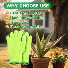 WHISURN cleaning cloth with gloves enables quick surface and leaf cleanup
