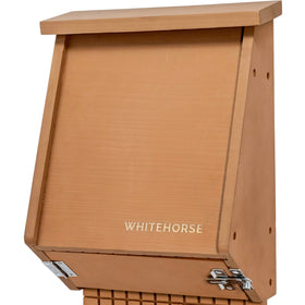 WHITEHORSE 4-compartment bat house with brown exterior, built for outdoor durability.