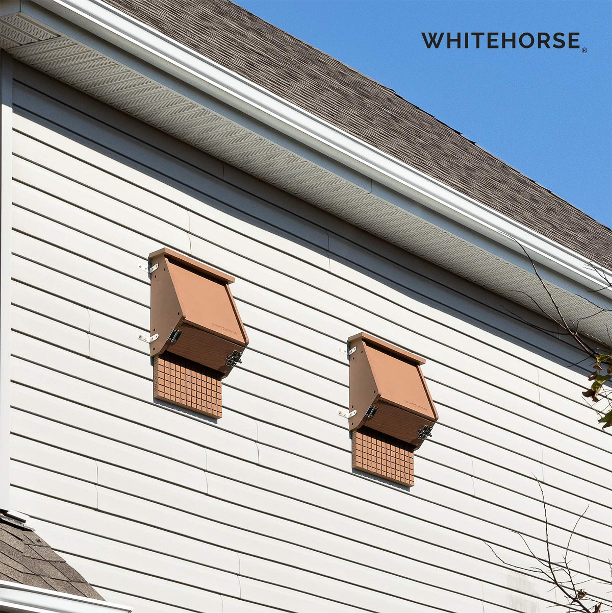 WHITEHORSE exterior paint finish protects cedar for longer outdoor life.