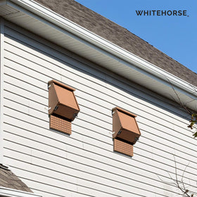 WHITEHORSE exterior paint finish protects cedar for longer outdoor life.