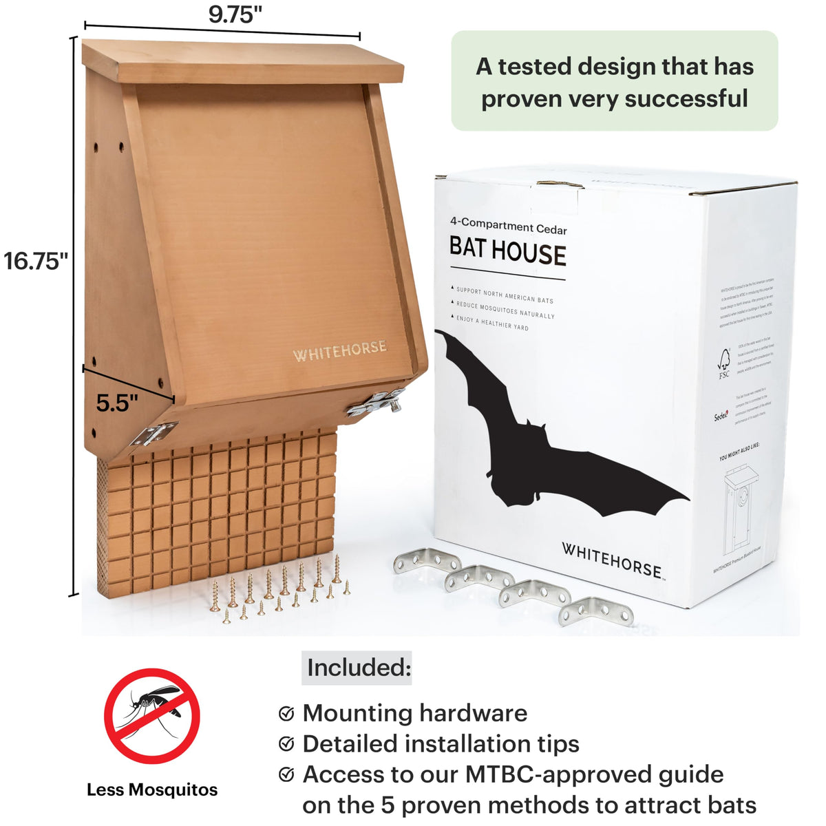 WHITEHORSE premium cedar construction offers natural insulation and durability.