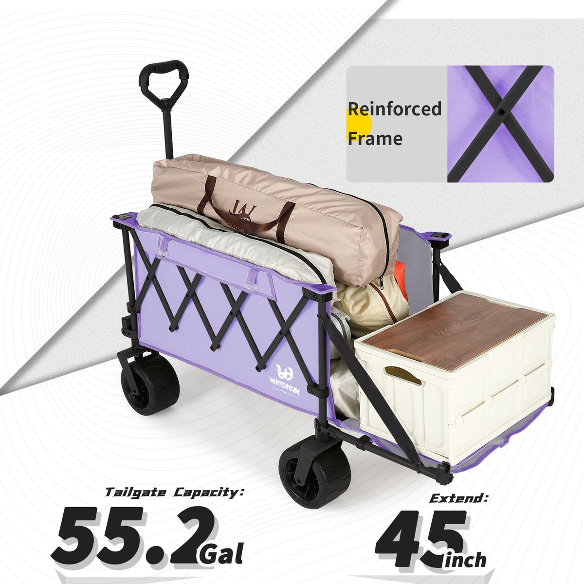 Whitsunday collapsible wagon folded compact fits in tight storage spaces.