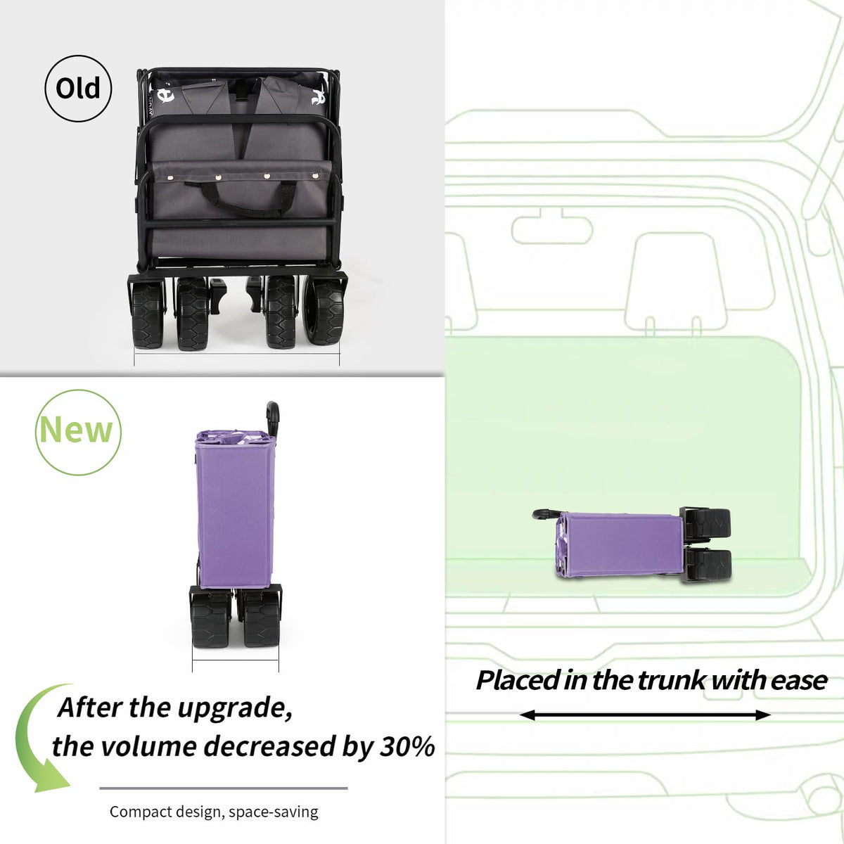 Whitsunday collapsible wagon heavy-duty frame provides stable transport.