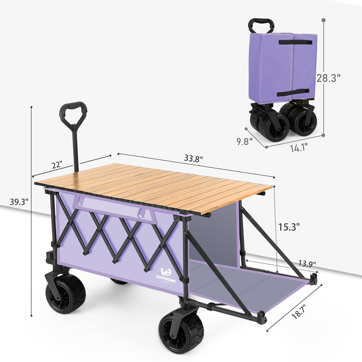 Whitsunday collapsible wagon tailgate eases loading of gear and chairs.