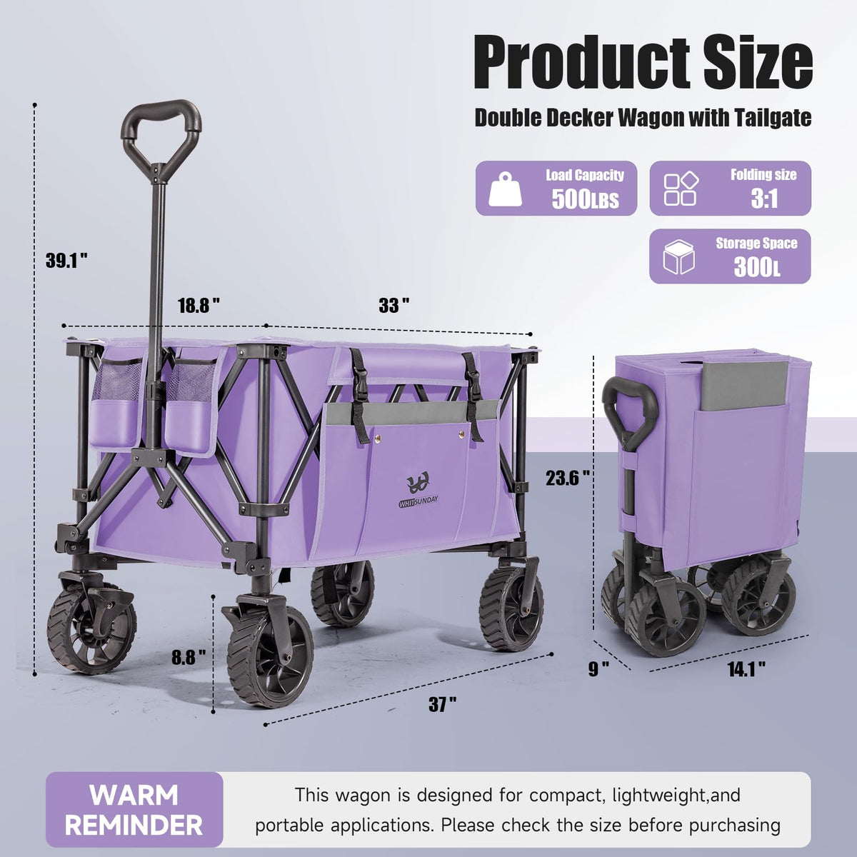 Whitsunday folding wagon brakes stop smoothly on slopes