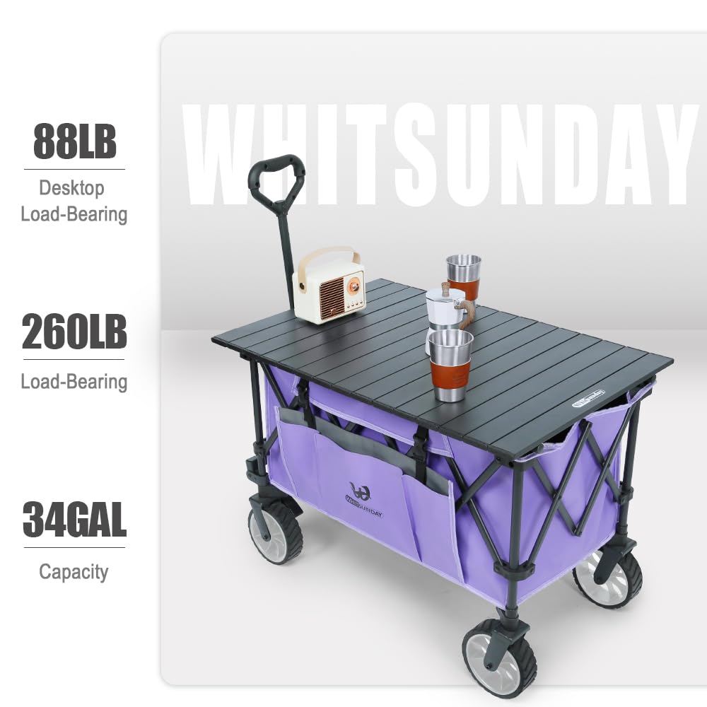 Whitsunday folding wagon spring-loaded handle for easy lifting