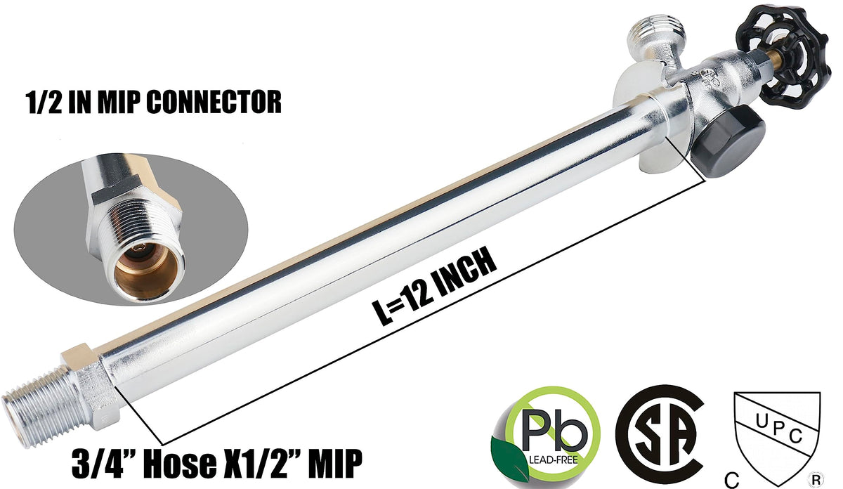 WHK anti-siphon sillcock with vacuum breaker prevents backflow.