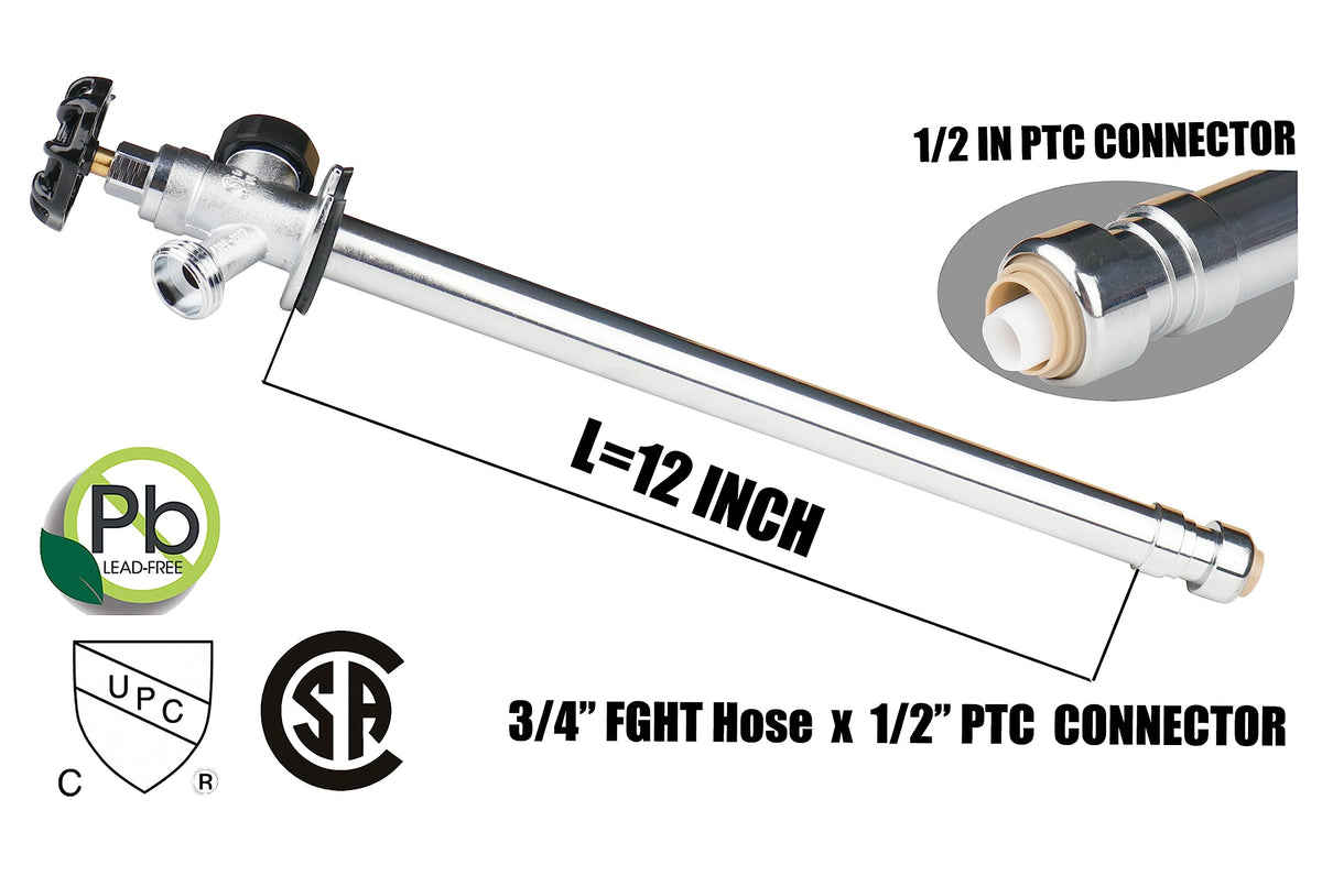 WHK lead-free brass frost-proof faucet close-up highlights durable construction.