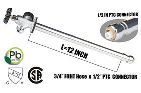WHK lead-free brass frost-proof faucet close-up highlights durable construction.
