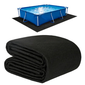 Whmayai 11x7.5ft rectangular pool liner pad laid out for custom fit.
