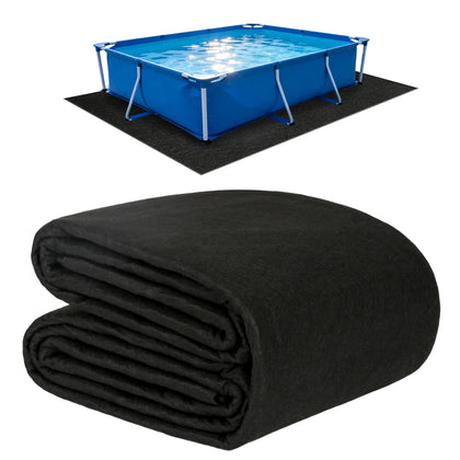 Whmayai 11x7.5ft rectangular pool liner pad laid out for custom fit.