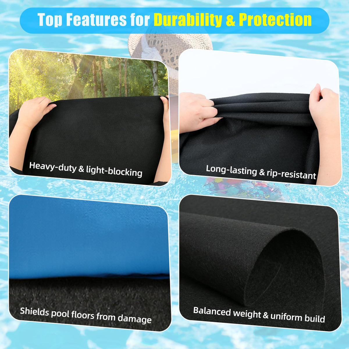 Whmayai cushioned bottom pad offering extra comfort during pool use.