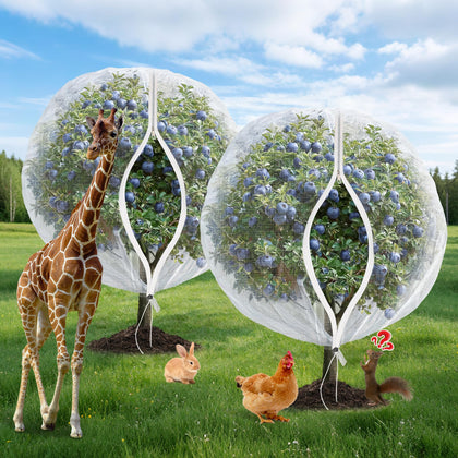 Whmayai fruit tree netting with zipper and drawstring protecting trees