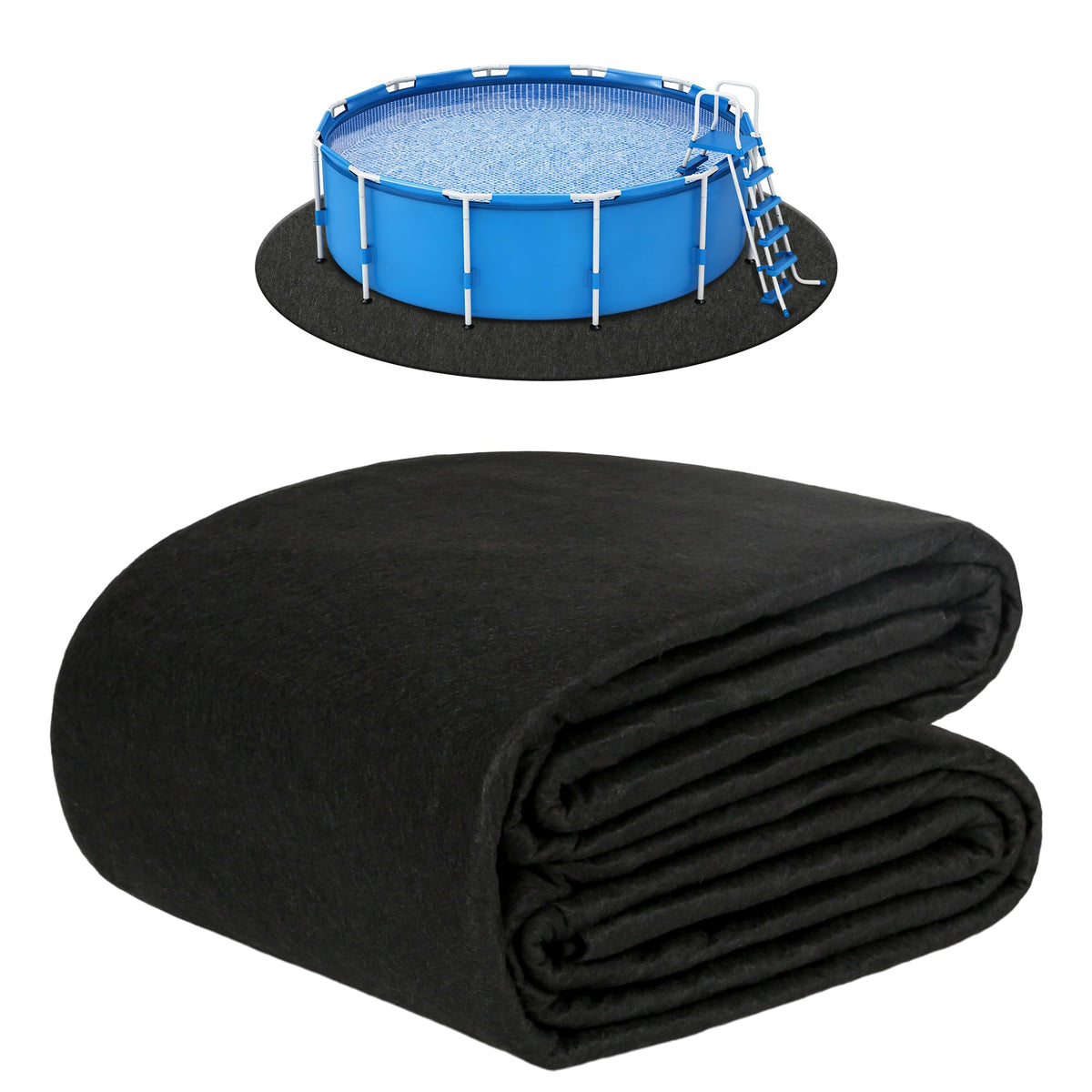 Whmayai pool liner pad 10ft round top view enhances liner protection and stability