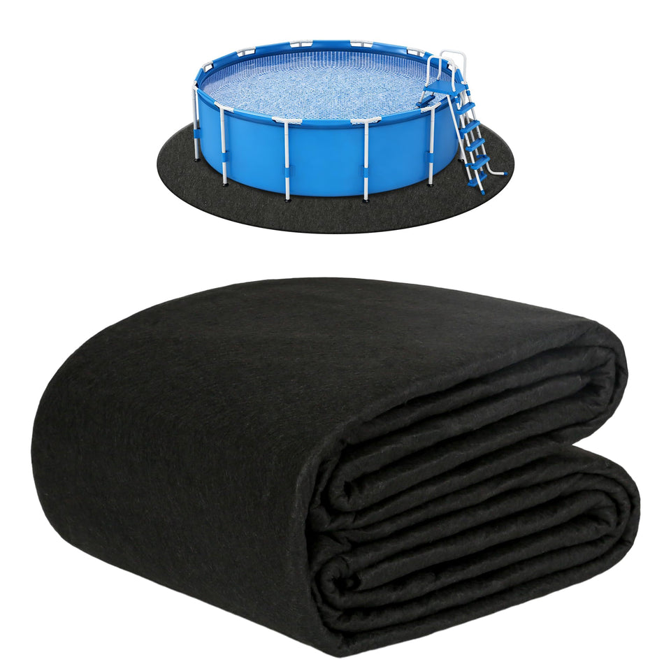 Whmayai pool liner pad 10ft round top view enhances liner protection and stability